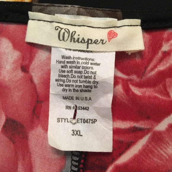 Whisper black rose lace front tunic, Size 3X - Picture 8 of 8